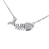 particular pattern fish bones silver necklaces 925