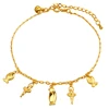 70712 xuping charm plated 24k gold ankle bracelet, ankle bracelet jewelry