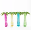Professional custom disposable straw plastic yard cup creative palm tree cup with lid