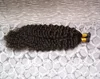Wholesale 20inch 10a top quality cuticle aligned peruvian hair #4 chocolate color kinky curly i tip extensions