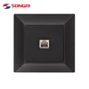 Songri european standard black single computer socket internet outlet
