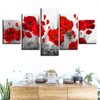 Canvas Printed Pictures Living Room Wall Art Framework 5 Pieces Romantic Poppies Paintings Red Flowers Poster Modular Home Decor