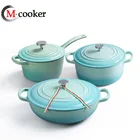 Cheap price cast iron Cooking Pot Cookware Set With seafood casseroles And Pots And Saucepan