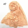 11Colors Yiwu Scarf Focus Fashion Muslim Malaysia Arab Hijab Wholesale Scarf Women Plain Tie Dye Lace Cotton Scarf Hijab