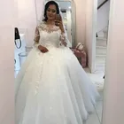 Princess Style Low Back Pattern Tulle Bridal Wedding Dress Gowns with Good Reviews