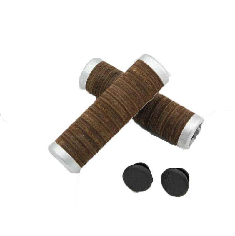 Brown/Black leather grips 2401701 for MTB