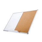 Home Office Training half wooden cork half magnet message board In Aluminum Frame