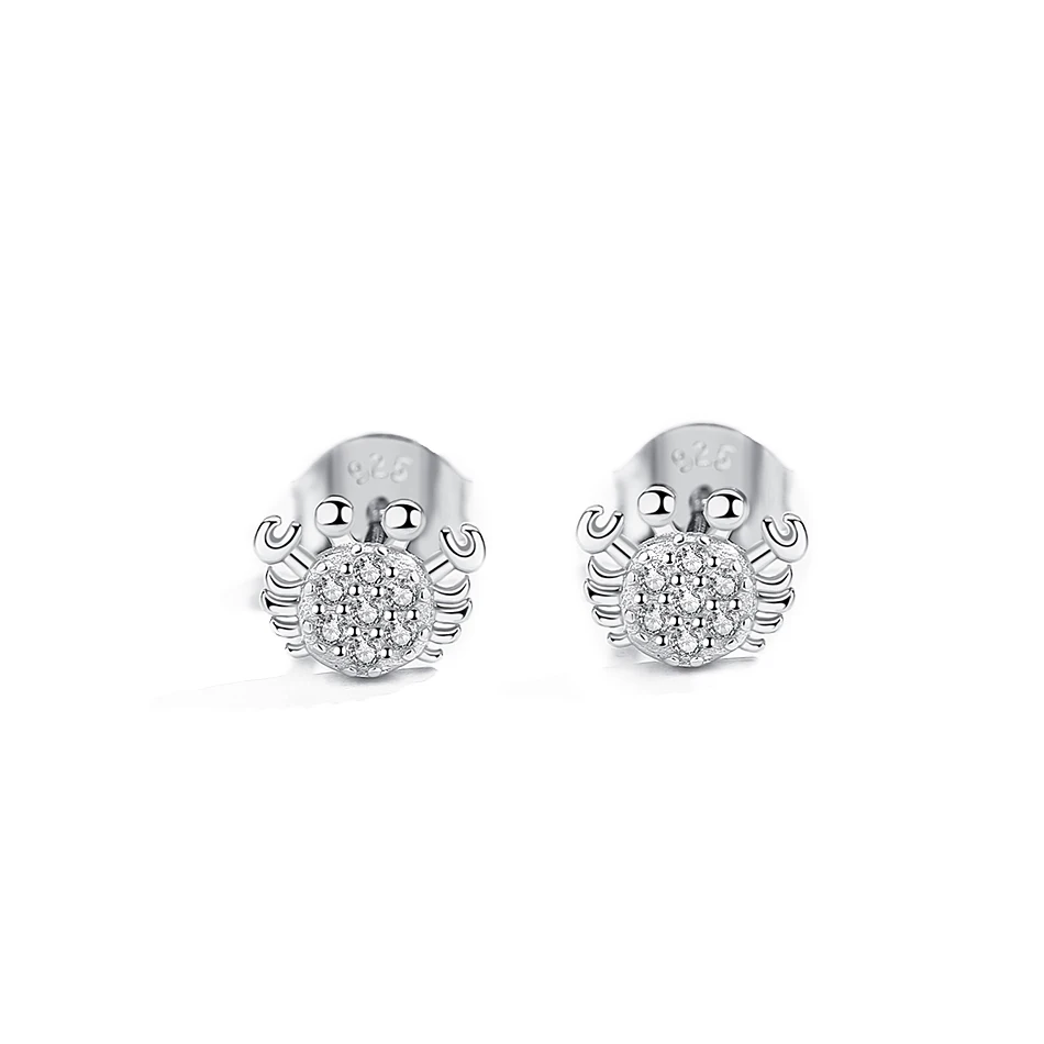 New Design 925 Sterling Silver Earrings Cute Animal White CZ Crab Stud Earring for Fashion Women Jewelry
New Design 925 Sterling Silver Earrings Cute Animal White CZ Crab Stud Earring for Fashion Women Jewelry