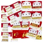 Xuping cheap simple design cubic zircon dubai 24k gold plated Jewelry fashion Earrings for women