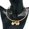 Fashion summer women Gold plated gold cowrie shell Charm bib necklace indonesia