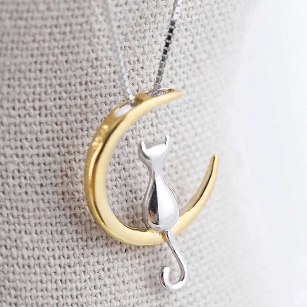 Fashion Cat Moon Pendant Necklace Charm Silver Gold Color Link Chain Neck lace For Pet Lucky Jewelry For Women Gift Shellhard
Fashion Cat Moon Pendant Necklace Charm Silver Gold Color Link Chain Neck lace For Pet Lucky Jewelry For Women Gift Shellhard