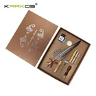 Calligraphy dip feather pen inks with tealight candle spoon promotional wholesale set