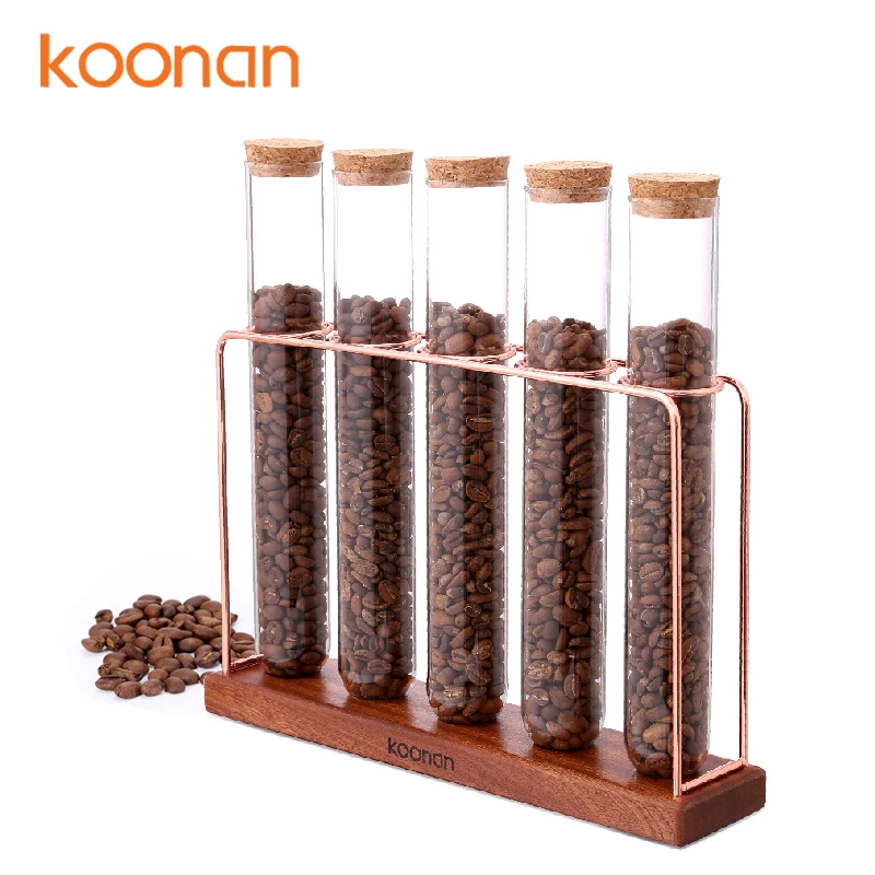 304 stainless steel Custom spot wooden test tube rack for displaying tea and coffee bean display stand 5 holes, Rose gold
304 stainless steel Custom spot wooden test tube rack for displaying tea and coffee bean display stand 5 holes, Rose gold