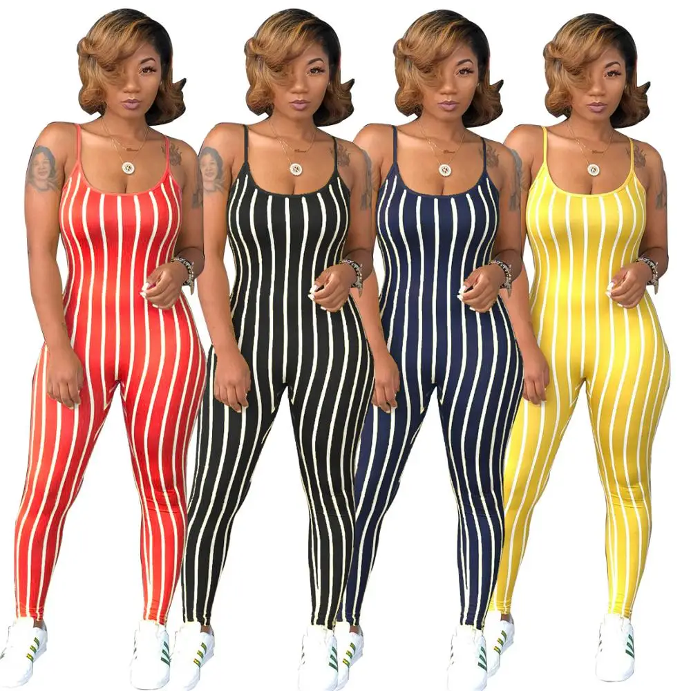 One Piece Jumpsuit with Long Pants Sleeveless Leggings Sexy Sling Striped Jumpsuit Pants Jumpsuits for Women A513
One Piece Jumpsuit with Long Pants Sleeveless Leggings Sexy Sling Striped Jumpsuit Pants Jumpsuits for Women A513