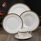 luxury porcelain ceramic gold decal kitchen dinner set 47 pcs