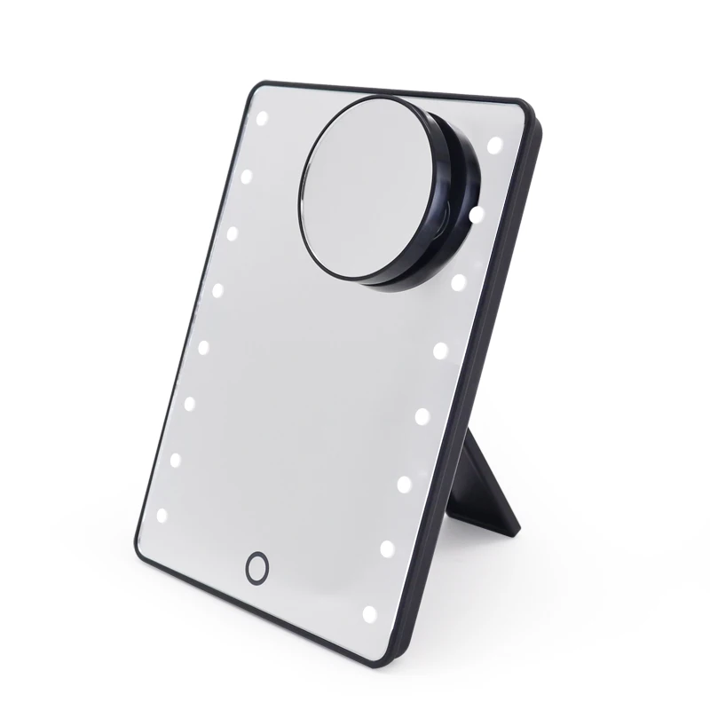 Black Single side Square Wireless Lighted Makeup Mirror with Stand portable, White black
Black Single side Square Wireless Lighted Makeup Mirror with Stand portable, White black