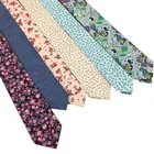 Perfect Gift Mens Casual Formal 100% Cotton Floral Printed Slim Narrow Skinny Flower Tie