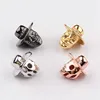 New style Europe usa jewelry clown beveled hat hollow pierced micro pave cubic zircon beads DIY accessories factory direct sales