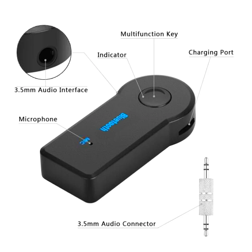 Factory wholesale Car Kit A2DP Wireless Bluetooth AUX Audio Video Adapter Receiver for Home Theatre TV - ANKUX Tech Co., Ltd