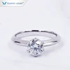 Tianyu gems jewellery 0.5 1.0 carat 925 sterling silver white gold plated moissanite engagement ring