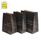 YiWu factory Stocked Printing Recycle Brown Kraft Grocery Takeaway Food Packaging Paper Bag
