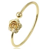 52140 xuping plated 14k gold cuff bracelet+flower simple open cuff bracelet bangle