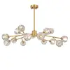 Modern Gold Crystal Sputnik Chandelier 9 lights Pendant Lighting Fixture G4 bulbs LED for Dining Room living room