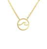 Simple Jewelry Ocean Wave Necklace Surfing Sea Surfer Hawaii Circle Beach Necklace