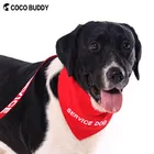 Customized Embroidery EMOTIONAL SUPPORT ANIMAL Logo & Silk Printing Logo 100% Pure Cotton Dog Scarf Bandana