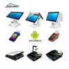 lcd two double touch screen dual display smart pos terminal all in one android operation system desk payment customer display