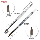 Classical Design White Marble Acrylic Handle 100% Kolinsky Hair Professional Acrylic UV Nail Art Brush