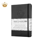 Custom 2019-2020 PU Embossed Leather Journal Planner Notebook With Elastic