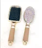 2019 hot brush Crystal portable Golden Square cushion massager shiny paddle hair brush