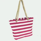 Fashion Women Shopping Handbag Summer Stripe Canvas Beach Bag