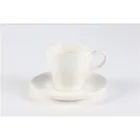 cheap pure white cups and saucers glazed drinkware set