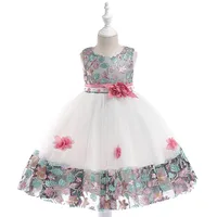 

Baby Frocks Party Wear High Quality Ruffles Baby Vintage Little Girls Dresses Kids flower dress