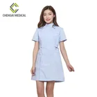 T/C nurses collar clothes coat nurse uniform white short sleeve nurse scrub suit design