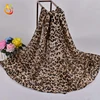 Classic leopard animal print ladies long Bali yarn printing voile scarf wholesale