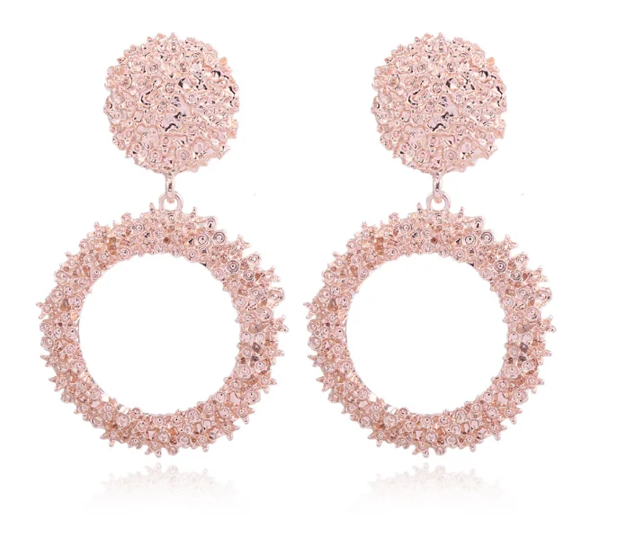 Wish hot sales creative big ring pendant earring women popular accessories round ear stud gold jewelry party
Wish hot sales creative big ring pendant earring women popular accessories round ear stud gold jewelry party