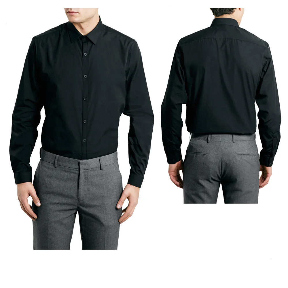 Men/'s Personalized Solid Color Tops Dress Shirt Slim Fit Long-sleeved Business