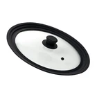 Smart Universal Tempered silicone rim glass pot lid