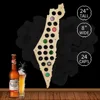 Custom Wooden Map Unique Design Handmade Wall Decorative Art Beer Cap Map Wood Crafts Israel