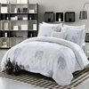 exclusive luxury cotton satin four season satin white and black flower bed sheet bedding set