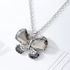 Fashionable delicate butterfly crystal metal own design new model pendant necklace chain jewellery