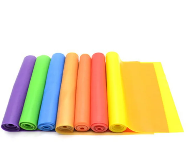 Colorful Common size 1500*150*0.35mm Factory Direct Eco-friendly Yoga Elastic Band Latex Stretch Resistance Band for UK USA