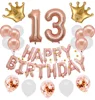 Happy Birthday party supplies metallic confetti balloons set rose gold decor