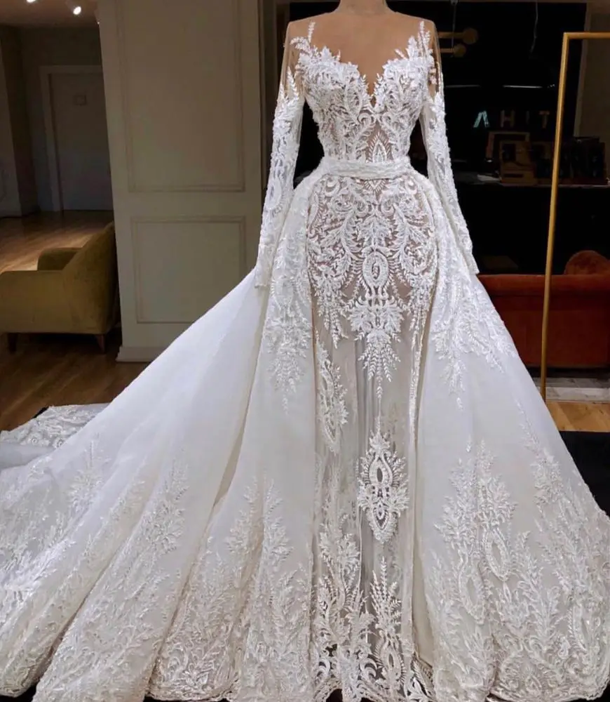 High-end Lace Wedding Dress Brand A Line Bridal Gowns Long Sleeves Mermaid Wedding dress Made In China African Bridal dress, White
High-end Lace Wedding Dress Brand A Line Bridal Gowns Long Sleeves Mermaid Wedding dress Made In China African Bridal dress, White