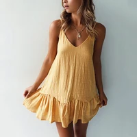 2019 Strap Ruffles Boho Dress Cotton V Neck Backless Sexy Beach Wear Fashionable Short Dress Cheap Women Clothing Wholesale
2019 Strap Ruffles Boho Dress Cotton V Neck Backless Sexy Beach Wear Fashionable Short Dress Cheap Women Clothing Wholesale