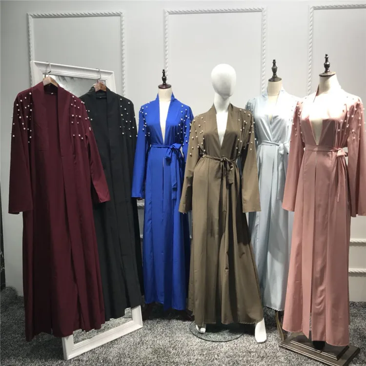 High quality colorful pearl front open abaya maxi dress dubai style, Army green;wine red;black;light blue;royal blue;pink
High quality colorful pearl front open abaya maxi dress dubai style, Army green;wine red;black;light blue;royal blue;pink