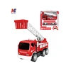 Construction Truck Friction Car Assembly Toy Fire Truck With Rescue Ladder